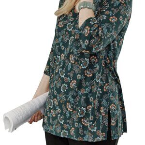 J Jill Wearever Collection Tunic Knit Top Blouse Shirt Floral Paisley 4X